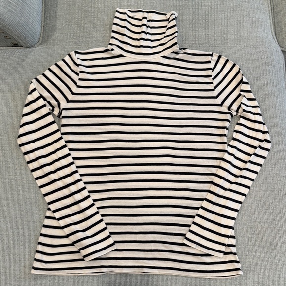J. Crew Tops - J. Crew Stripped Tissue Turtleneck